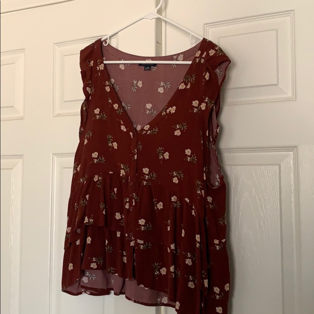 American eagle ruffled shirt